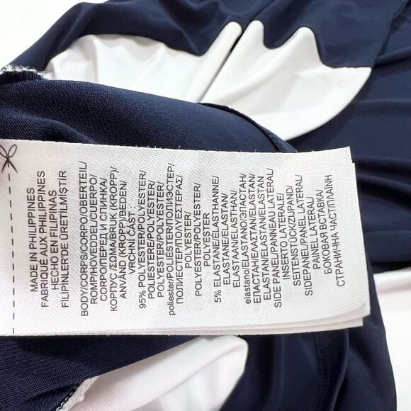 Lauren Ralph Lauren Shift Dress Women's 12 Blue & White 2-Tone Keyhole Back Mini - Picture 10 of 10